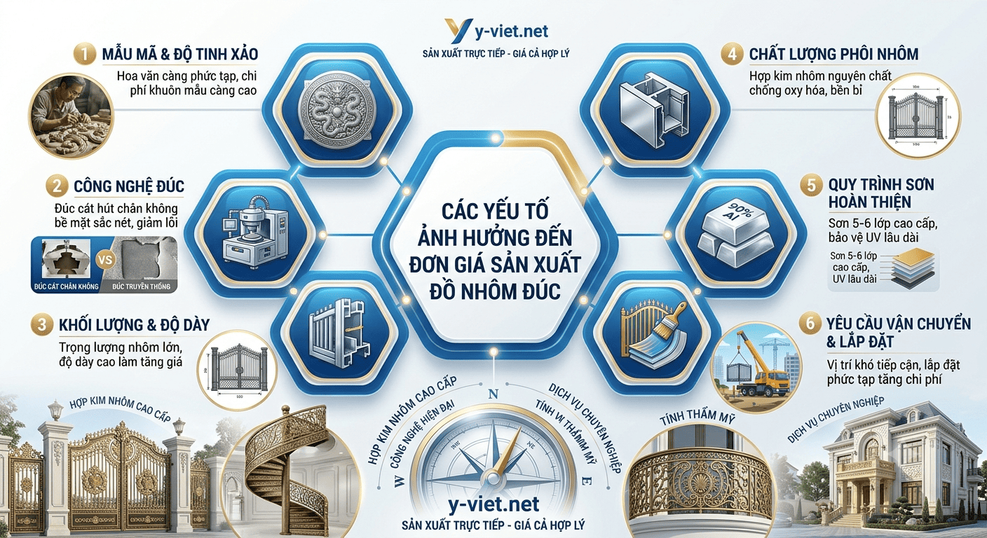 Các Yếu tố Ảnh hưởng Đến Đơn giá Sản xuất Đồ Nhôm Đúc